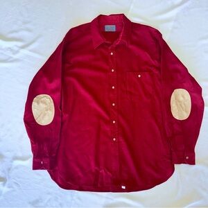Pendleton Vintage 60s/70s Field Shirt Red with Tan Elbow Patches Men's XL #P04